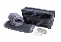 Black Marble Makeup / Toiletry Bag & Makeup Eraser Set – Grey Photo