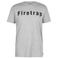Firetrap Mens Large Logo T Shirt - Grey Marl [Parallel Import] Photo