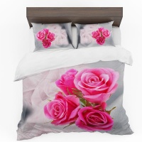 Print with Passion Pink Roses Duvet Cover Set Photo