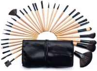 24Pieces Professional Makeup Brush Cosmetic Set with Carrying Bag - Black Photo