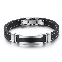 Latest Fashion Man's Black Silicone Bracelet Photo