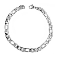Xcaliburstainless steel figaro bracelet 7mm broad SSVB7915 Photo