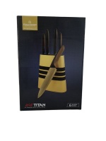 Grunwerg RF Titan 5x Titanium Coated Kitchen Knives With Knife Block Photo