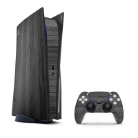 SkinNit Decal Skin For PS5: Black Wood Photo