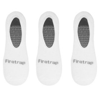 Firetrap Mens Invisible 3 Pack Socks - White - 12 [Parallel Import] Photo