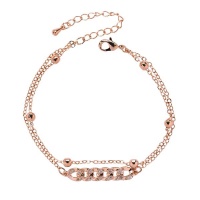 Idesire Pavé Curb Bracelet With Cubic Zirconia In Rose Gold Photo