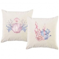 PepperSt - Scatter Cushion Cover Set - Sea Shell Scenery Photo