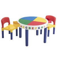 Greenbean Childrens Furniture: Round Building Blocks Table & 2 Chairs Photo
