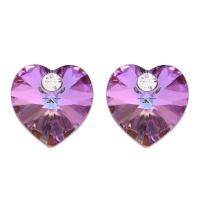 Heart Shaped Earrings with crystals from Swarovski Photo