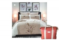 Cottonbox Cotton Bedding Set - Chicago - Queen - Light Beige and Taupe - plus bag Photo