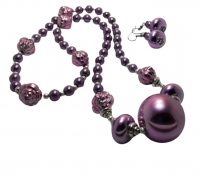 JDC Soft Metallic Bead Necklace & Earrings Photo