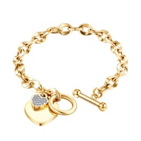 Golden Ladies Love Heart Charm Bracelet Photo