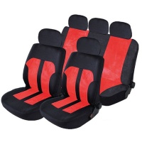 Auto Gear AutoGear - 9 pieces Seat Cover Set - Suede & Mesh Red Photo