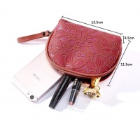 3 Piece Woman Bride Lace Cosmetic Bag Toiletry Bag-Red Photo