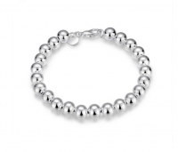 SilverCity High Quality Silver Lucky Large Round Prayer Beads Bracelet Photo