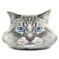 Emoji Cat Cushion - Plush Kitten Pillow Photo