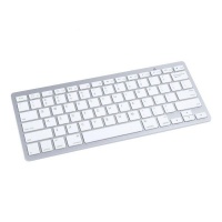 Ultra Slim Wireless Bluetooth Keyboard - Silver and White By Great Empire Photo