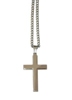 Fabulae Men's Stainless Steel Double Layered Cross Chain Peter Photo