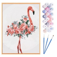 HEARTDECO Paint by Numbers Acrylic Painting DIY Kit - Flamingo Photo