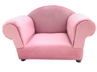 Decorist Home Gallery Wider - Pink Velvet Single Sofa For Kid Photo