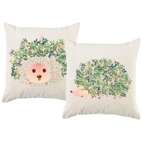 Pandok - Scatter Cushion Set - Cute Hedgehog with Leaves Photo