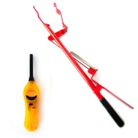 Africa Flame - Crocodile Spring-loaded Red Braai Tongs and Lighter Combo Photo