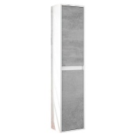 San Marco Tiles Due Column Shiny White and Concrete 2 Doors Side Cabinet 140 X 30 X 25cm Photo