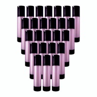 50ml Pink & Glossy Black Airless Bottle - 25 Pack Photo