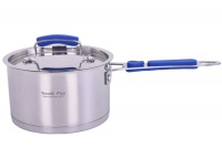 TISSOLLI Plus 18/10 SS With Blue Silicone Handles - 16Cm Saucepan With Lid Photo