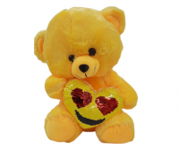 Plush Teddy Bear with love Emoji Heart Valentines Gift - Yellow Photo