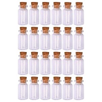 Upstairs Homeware Mini Glass Bottles with Cork – Pack of 24 Photo