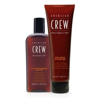 American Crew 2 Pack Daily Moisturizing Shampoo 250ml - Firm Hold Gel 250ml Photo