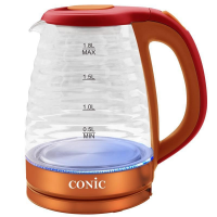 Conic 1 8 Litre Electric Glass Kettle - Orange Photo