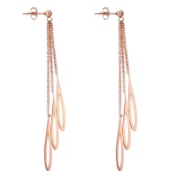 Ladies Trinity Rose Gold Drop Earrings Photo