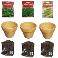 Herb Growing Kit - Basil Rocket and Chives includes pots and soil Photo