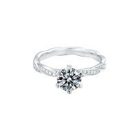 Delicate Vintage 1.00ct Moissanite Engagement Ring Photo