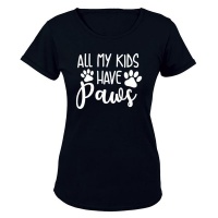 All My Kids Have Paws - Ladies - T-Shirt - Black Photo