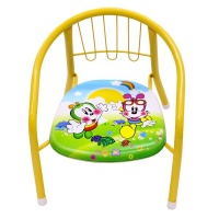 BetterBuys Kids / Kiddies Cushioned Metal Chair with Squeaky Sound - Yellow Photo