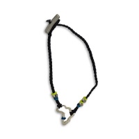 No Memo - Braided Legend Bracelet With Africa Pendant and Beads - Black Photo