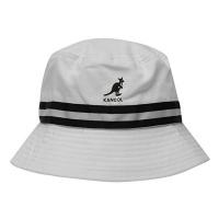 Kangol Stripe Bucket Hat - White Photo
