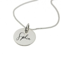 ""Sophia" Personalised Engraved Necklace in Sterling Silver" Photo