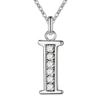 Unexpected Box Silver Crystal Letter "I" Necklace Photo