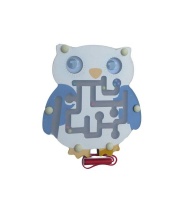 Totland Magnetic Maze Puzzle - White & Blue Owl Photo