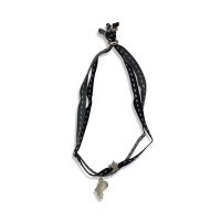 No Memo - Bracelet With Ribbons & Small Africa Charm - Black/Dark Grey Photo