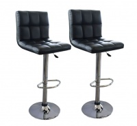 Highback Kitchen Bar Stool Chair - Set of 2 – Black Photo