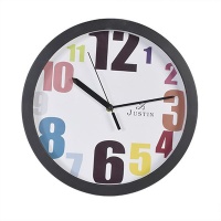 Parco 31cm Round Wall Clock with Black Rim Photo