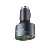 LDNIO Fast Charging 3 Ports Quickly USB Car Charger with Micro USB Cable Photo