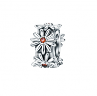 Lucid 925 Silver Charm - Daisy Flower Pendant - For Charm Bracelet Photo