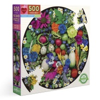 eeBoo Round Family Puzzle - Organic Harvest: 500 Pieces Photo