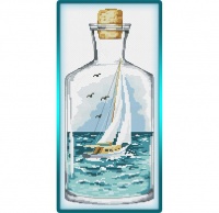 Cross stitch kit- Ship in a bottle Photo